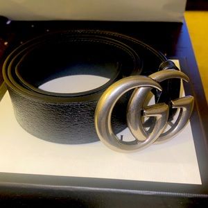 Gucci Double G silver belt size 90